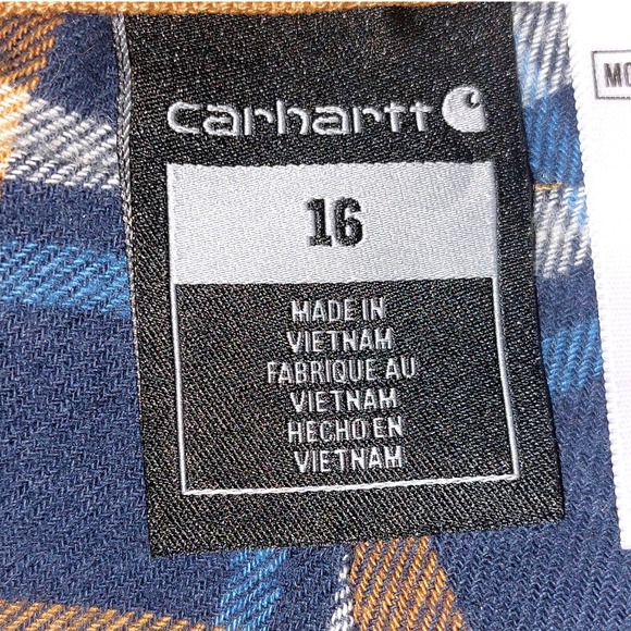 NWT Carhartt Boys' Loose Fit Flannel-Lined Utility Work Pants Dark Mustard SZ 16 - Picture 13 of 16